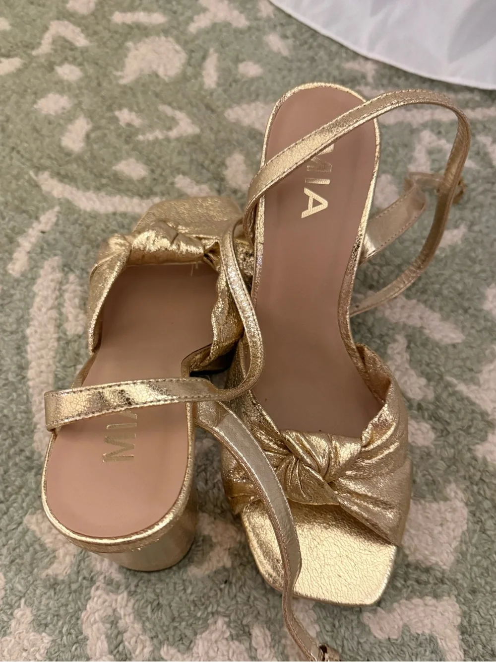 MIA Metallic Gold Knot Platform Sandals